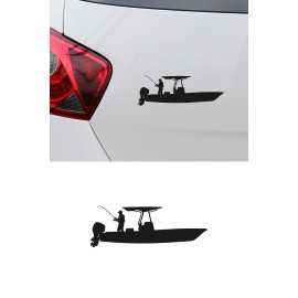 Balıkçı Teknesi Sticker - Balıkçılara Özel Oto Araba Sticker 20x7cm