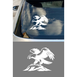 Kartal Oto Sticker - Kartal ve Dağ Figürlü Çıkartma - Araba Motor Sticker 15x11cm