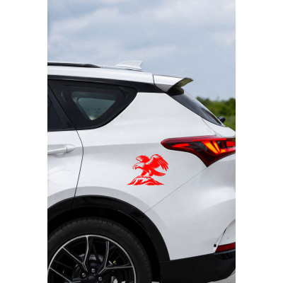 Kartal Oto Sticker - Kartal ve Dağ Figürlü Çıkartma - Araba Motor Sticker 15x11cm