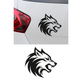 Kurt Oto Sticker – Agresif Kurt Figürlü Araba Cam Kaput Motor Sticker 15x14cm