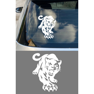 Yırtıcı Panter Oto Sticker - Araba Motor Sticker - Araç Cam Kaput Çıkartma 11x15cm