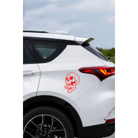 Agresif Kurukafa Sticker - Araba Motor Sticker - Kafatası Sticker 11x15cm