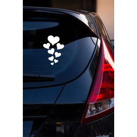 Kalpli Araç Sticker - Kalp Figürlü Oto Sticker - Araba Motor Sticker 10x15cm