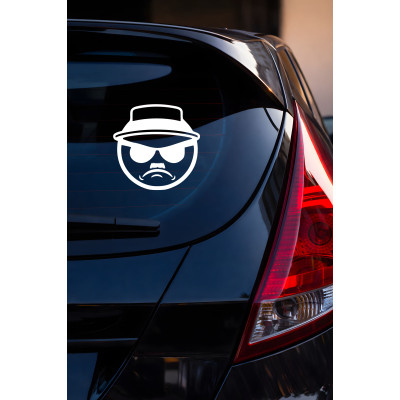 Gangster Emoji Oto Sticker - Araba Motor Kaput Cam Sticker 15x15cm