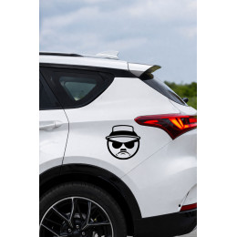 Gangster Emoji Oto Sticker - Araba Motor Kaput Cam Sticker 15x15cm