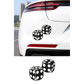 Şans Zarı Oto Sticker - Zar Figürlü Araba Motor Sticker 15x12cm