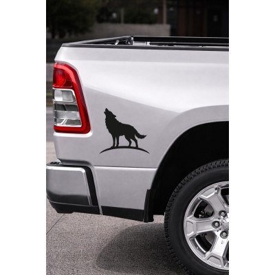 Uluyan Kurt Oto Sticker – Araba Cam Kaput Sticker - Kurt Motor Oto Sticker 15x14cm