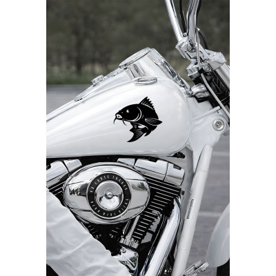 Balık Figürlü Araba Stickerı - Oto Sticker - Motor Sticker - Balıkçılara Özel Sticker 15x14cm
