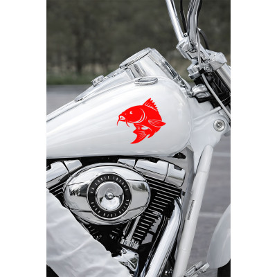 Balık Figürlü Araba Stickerı - Oto Sticker - Motor Sticker - Balıkçılara Özel Sticker 15x14cm