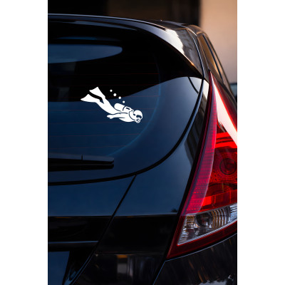 Sualtı Dalgıç Sticker – Araba Oto Dekoratif Sticker 15x9cm