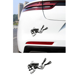 Dalgıç Oto Stickerı – Sualtı Dalış Temalı Araba Sticker 15x10cm