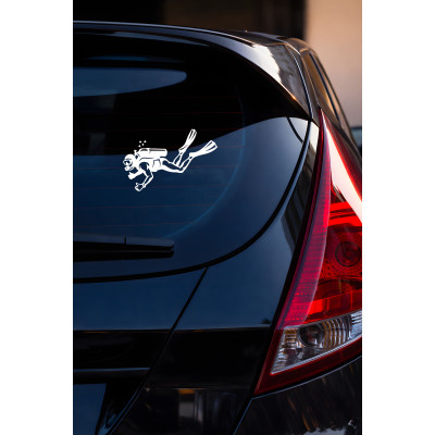 Dalgıç Oto Stickerı – Sualtı Dalış Temalı Araba Sticker 15x10cm
