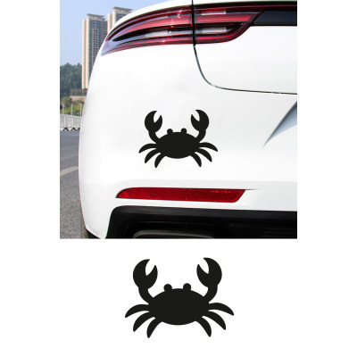 Yengeç Figürlü Araba Sticker - Deniz Temalı Yengeç Sticker - Motor Araba Oto Sticker 15x11cm