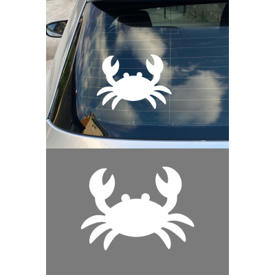 Yengeç Figürlü Araba Sticker - Deniz Temalı Yengeç Sticker - Motor Araba Oto Sticker 15x11cm