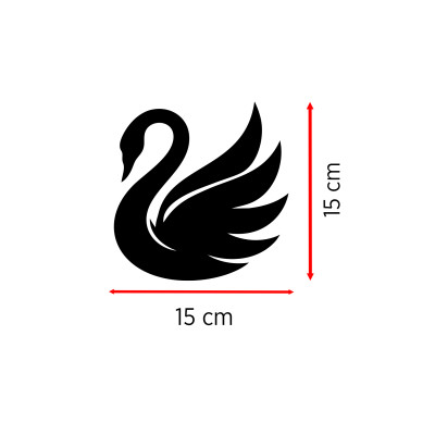 Kuğu Figürlü Araba Sticker - Zarif Kuğu Tasarım - Oto Motor Sticker 15x15cm