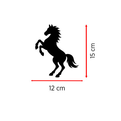 Şahlanan At Oto Sticker - At Silüeti Sticker – Araba Kaput Motor Sticker 12x15cm
