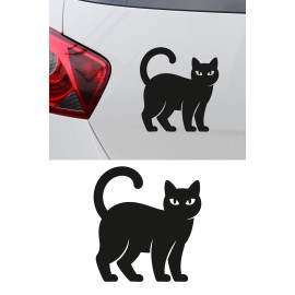 Kedi Figürlü Oto Sticker – Araba Dekor Sticker - Sevimli Kedi Stickerı 14x15cm