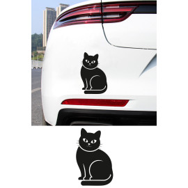 Şirin Kedi Oto Sticker - Kedi Araba Sticker - Sevimli Araç Dekoru 10x15cm