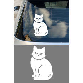 Şirin Kedi Oto Sticker - Kedi Araba Sticker - Sevimli Araç Dekoru 10x15cm