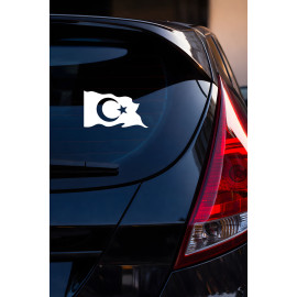 Türk Bayrağı Oto Sticker - Ay Yıldız Araç Cam Sticker - Dalgalı Türk Bayrağı 15x9cm