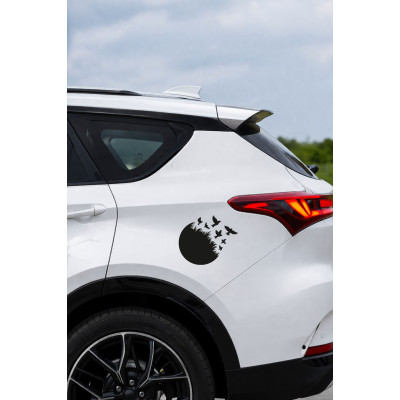 Özgürlük Temalı Kuş Sticker Araç Sticker - Uçan Kuşlar Oto Sticker 15x13cm