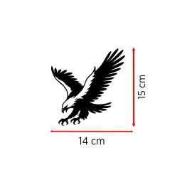 Agresif Kartal Oto Sticker Araç Sticker - Saldıran Kartal Çıkartma - Araba Motor Sticker 14x15cm