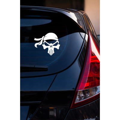 Kuru Kafa Figürlü Oto Sticker Araç Cam Sticker - Agresif Motor Araba Sticker 15x13cm