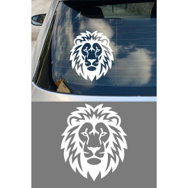 Aslan Kafası Oto Sticker - Karizmatik Aslan Sticker - Araba Motor Sticker 13x15cm
