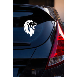 Kükreyen Aslan Oto Sticker - Agresif Aslan Sticker - Araba Motor Sticker 12x15cm