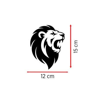 Kükreyen Aslan Oto Sticker - Agresif Aslan Sticker - Araba Motor Sticker 12x15cm