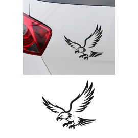Yırtıcı Kartal Oto Sticker - Kartal Figürlü Araç Sticker 15x14cm