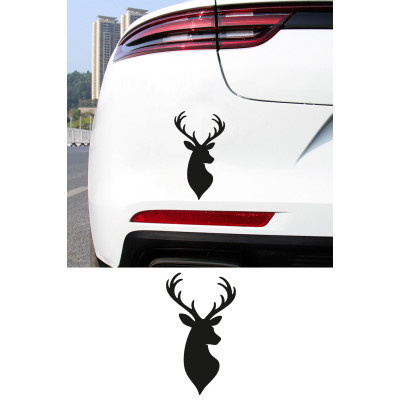 Geyik Oto Sticker - Geyik Silüet Araç Sticker - Araç Aksesuar Çıkartma 9x15cm