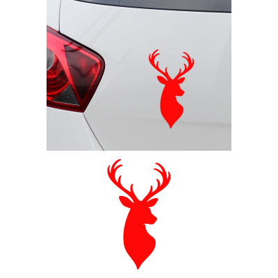 Geyik Oto Sticker - Geyik Silüet Araç Sticker - Araç Aksesuar Çıkartma 9x15cm