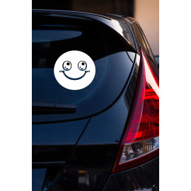 Şirin Emoji Sticker Araç Aksesuar - Tatlı Gülücük Emoji Sticker - Araba Oto Sticker 15x14cm