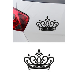 Zarif Taç Sticker - Araç Sticker Taç Tasarım - Araba Aksesuar Çıkartma 15x10cm