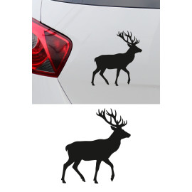 Geyik Oto Sticker - Avcı Araç Sticker - Doğa Temalı Araba Aksesuar 14x15cm