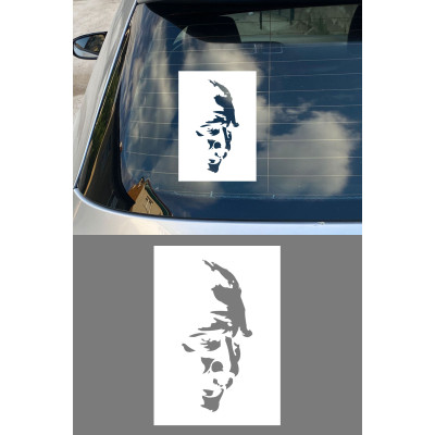 Siyah Zeminli Yan Bakan Atatürk Görseli Sticker