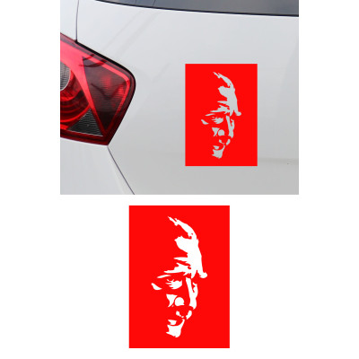 Siyah Zeminli Yan Bakan Atatürk Görseli Sticker