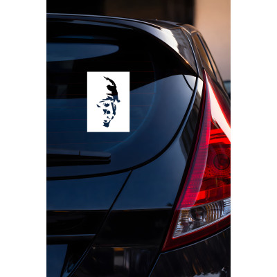 Siyah Zeminli Yan Bakan Atatürk Görseli Sticker