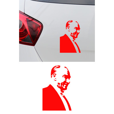 Gülümseyen Yandan Görünüş Atatürk Stickeri