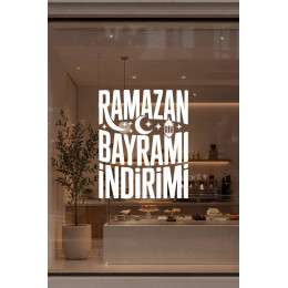 Ramazan Bayramı İndirimi Yazılı Sticker – Mağaza Vitrin Yazısı