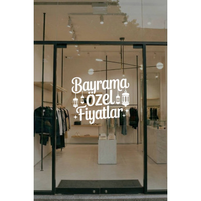 Bayrama Özel Fiyatlar Cam Sticker – Mağaza Vitrin Yazısı