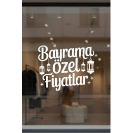 Bayrama Özel Fiyatlar Cam Sticker – Mağaza Vitrin Yazısı