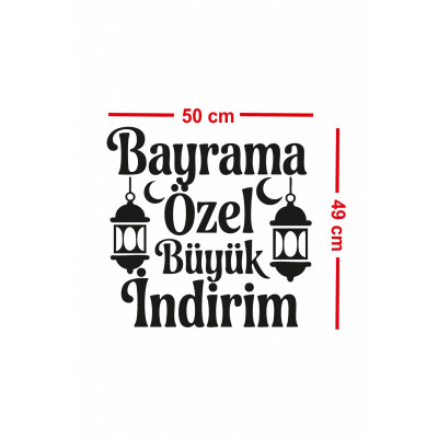 Bayrama Özel Büyük İndirim Yazısı Mağaza Cam Sticker – Dükkan Vitrin Yazısı