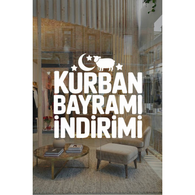 Kurban Bayramı İndirimi Yazılı Cam Sticker – Vitrin Yazısı