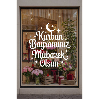 Kurban Bayramınız Mübarek Olsun Cam Yazısı Sticker – Mağaza Vitrin Yazısı