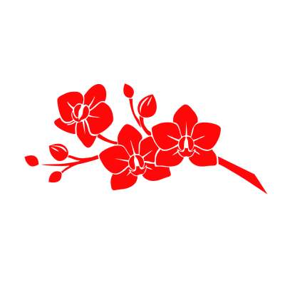 Kişiye Çiçekçilere Özel Orkide Deseni Sticker Yapıştırma