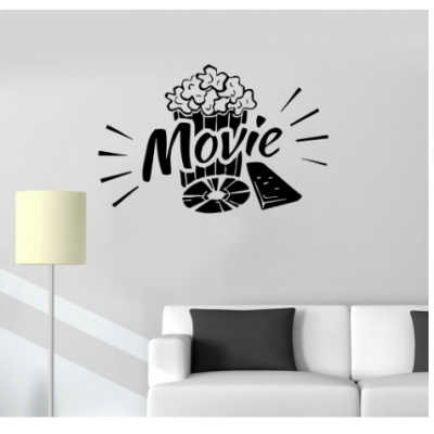 Movie and Popcorn Duvar Sticker
