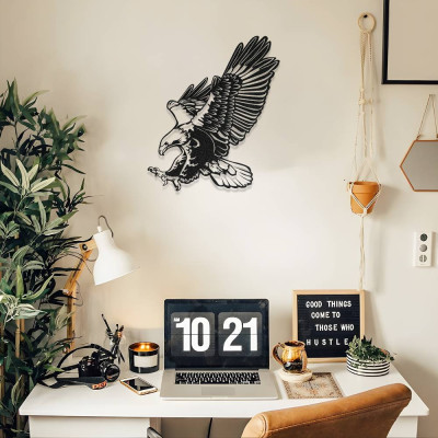 Uçan Kartal Figürlü Metal Duvar Dekoru
