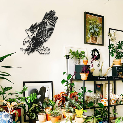 Uçan Kartal Figürlü Metal Duvar Dekoru